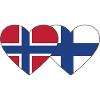 Norvège Finlande Flag Coeur