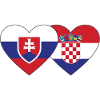 Slovakia Croatia Flag Heart