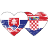 Slovakia Croatia flag heart used