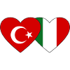 Turkey Italy Flag Heart