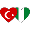 Turkey Nigeria Flag Heart
