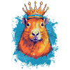 Capybara with crown capybara