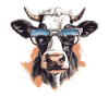 Kuh mit Sonnenbrille