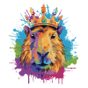 Capybara with crown capybara