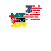 Mozambique USA Flag American Mozambican