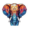Elefant Bunte Aquarell-Tierillustration