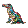 Krokodil Bunte Aquarell-Tierillustration