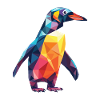 Pinguin Bunte Aquarell-Tierillustration
