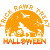 Dinosaur Stealing Pumpkin Halloween