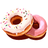 Bunter Donut-Print auf Freizeitkleidung