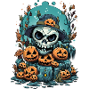 Halloween Skull & Jack O'Lanterns