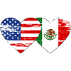 USA Meksiko flag heart used