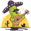 Mexikanischer Mariachi-Singkaktus