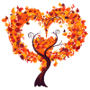 coeur d’automne feuillage arbre coeur