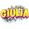 Giulia Benutzerdefinierter Name Comic-Stil Pop-Art,
