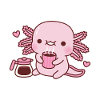 Cute Axolotl Loves Hot Coffee