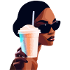 Vibrant Summer Drink Woman Illustration