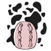 Cow pattern and udder costume