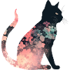 Floral Cat Silhouette