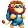Adventurous Lion with Sunglasses