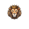 Majestic lion with crown