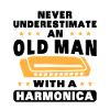 An old man with a harmonica