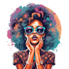Afro Pop Portrait mit Neonbrille
