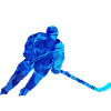 Eiskockey, Hockey, Graffi, blau