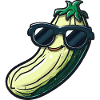 Cucumber with sunglasses
