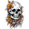 Totenkopf mit Blumen