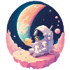 Astronaut trinkt Limo