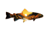 Retro Sunset River & Mountain Scene Trout