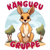 Süßes Kängurugruppe Kindergarten Gruppentier
