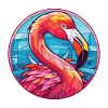 Flamingo Bunte Aquarell-Tierillustration