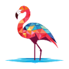 Flamingo Bunte Aquarell-Tierillustration
