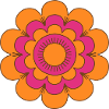 Estilo hippie Mid-Century Pink And Orange Retro Flo