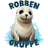 Comic Robbengruppe Kindergarten Gruppentier Robbe
