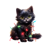 Christmas Lights Cat Christmas