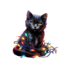 Christmas Lights Cat Christmas