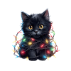 Christmas Lights Cat Christmas