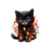 Christmas Lights Cat Christmas