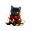 Christmas Lights Cat Christmas