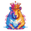 Capybara with crown capybara