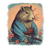 Capybara Samurai Wasserschwein