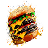 Triple Cheeseburger XXL Burger Art