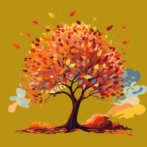 Baby- und Kinderkleidung Herbst Baum bunte Blätter