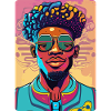Cool Afro Man with Glasses
