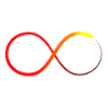 Símbolo de infinito infinito rojo naranja amarillo V2