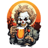 Halloween-Party-Trinkenclowngruseliger clownhexehe