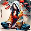 Geisha in Buddha Position